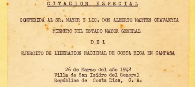 Citación Especial otorgada a Alberto Martén