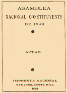 Portada original de la publicación de 1951 con las Actas de la Asamblea Nacional Constituyente