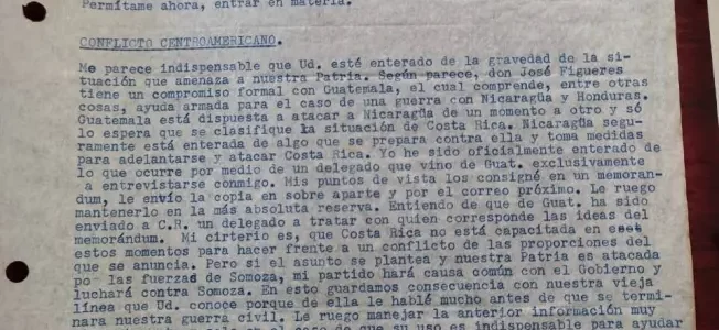 Carta de Manuel Mora a Monseñor Sanabria